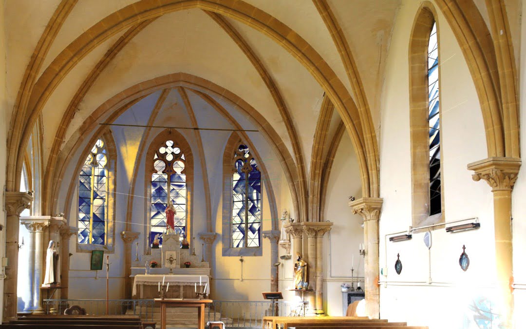 Proposition de 13 vitraux sur le thème de la Contemplation Église de Villers-Le-Tilleul, 08-Ardennes