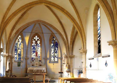 Proposition de 13 vitraux sur le thème de la Contemplation Église de Villers-Le-Tilleul, 08-Ardennes