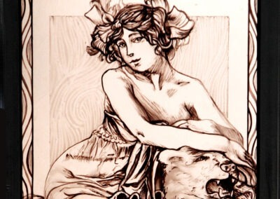 Peinture sur verre au trait, vitrail art nouveau