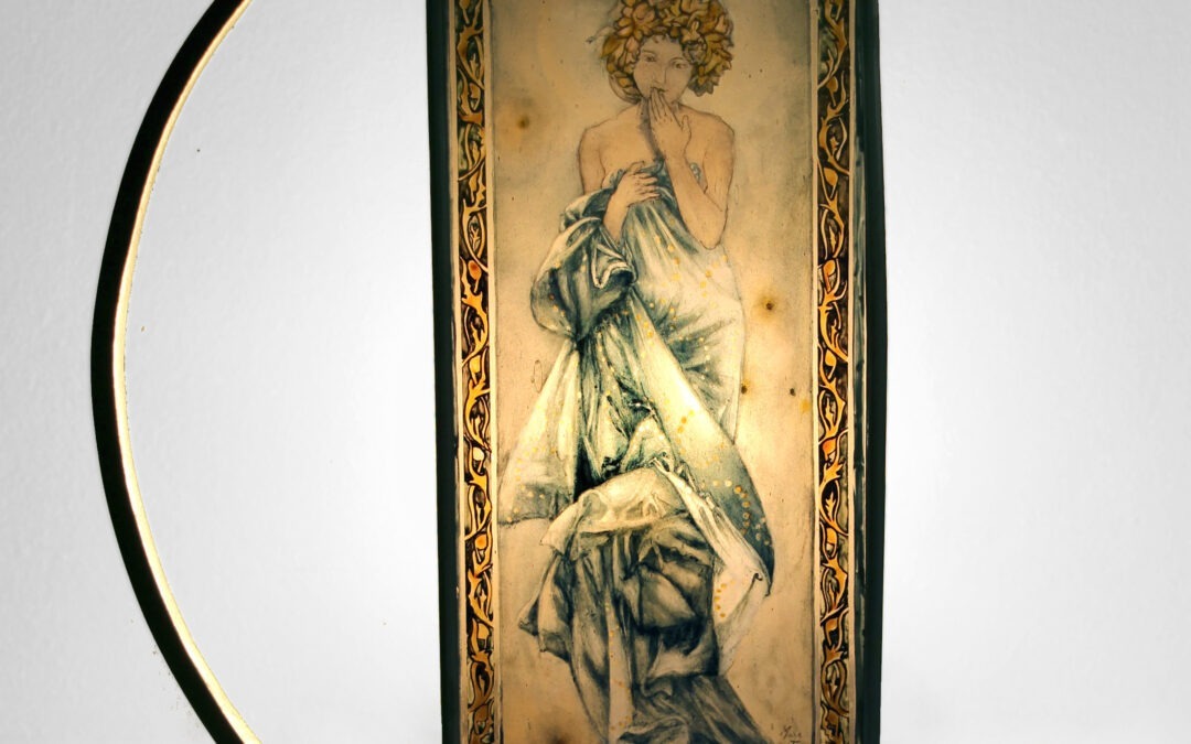 Vitrail Art Nouveau- Mucha- La lune