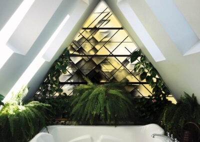 Vitrail de salle de bain – Oasis