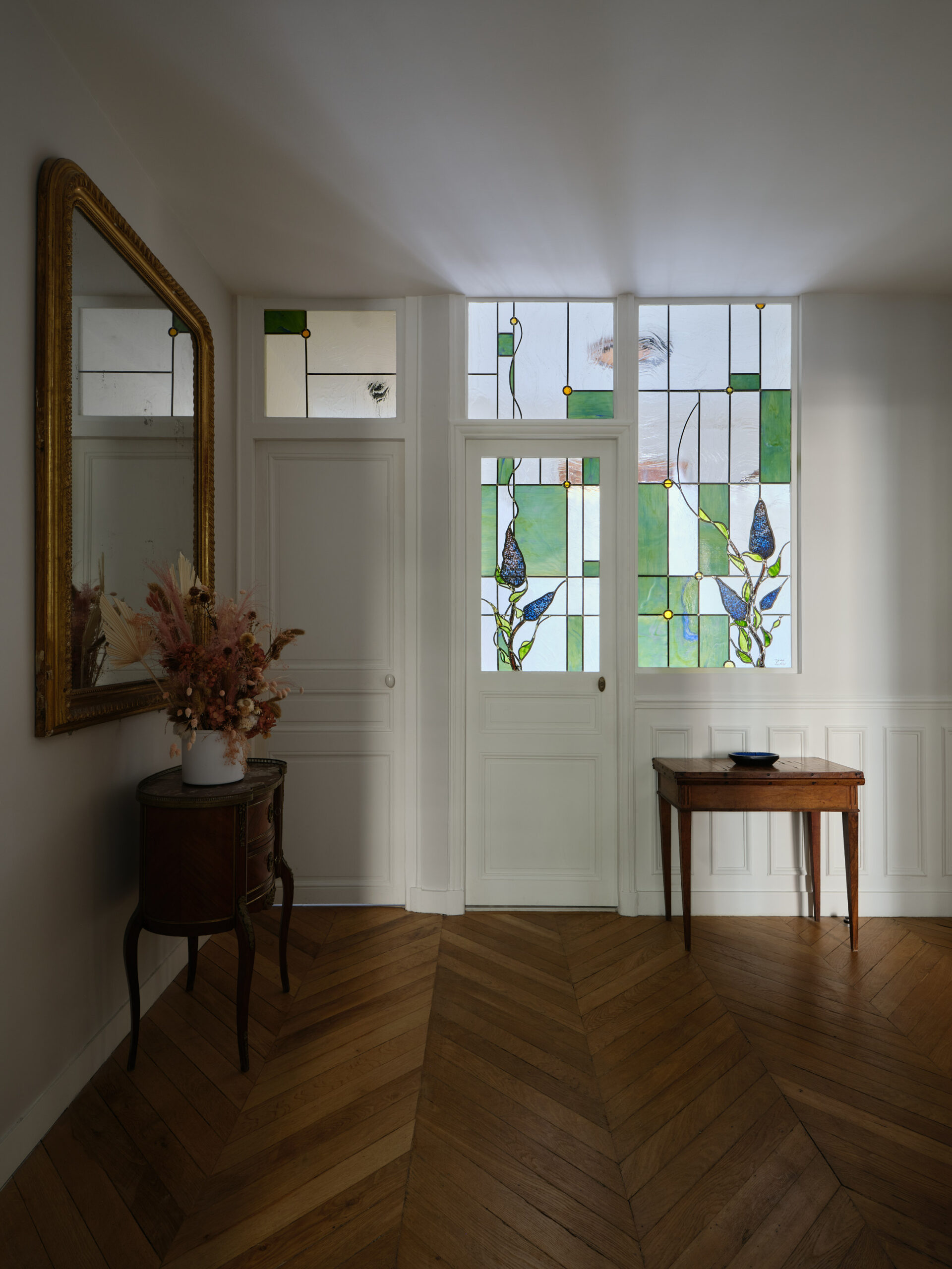 vitrail sur mesure salle de bain
